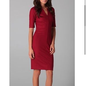 Diane Von Furstenberg maroon wool dress size 8